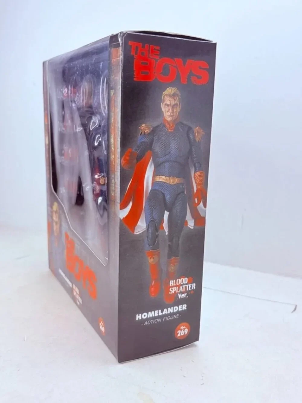Homelander The Boys #269 Blood Splatter Ver. Figure w/Accessory Stand Toy